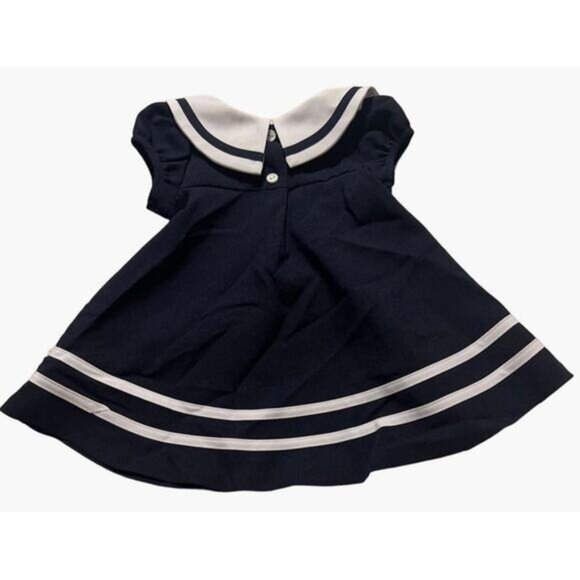 Bonnie Baby Sailor Dress Infant Girls Size 6-9 months Navy White Easter - Picture 2 of 5